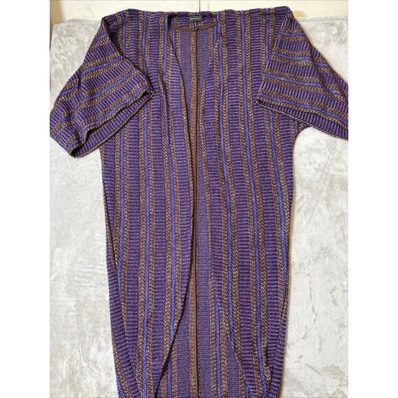 BCBG MAXAZRIA duster Cardigan Kimono Style Purple Brown Oversized Women’s XS - Picture 1 of 11